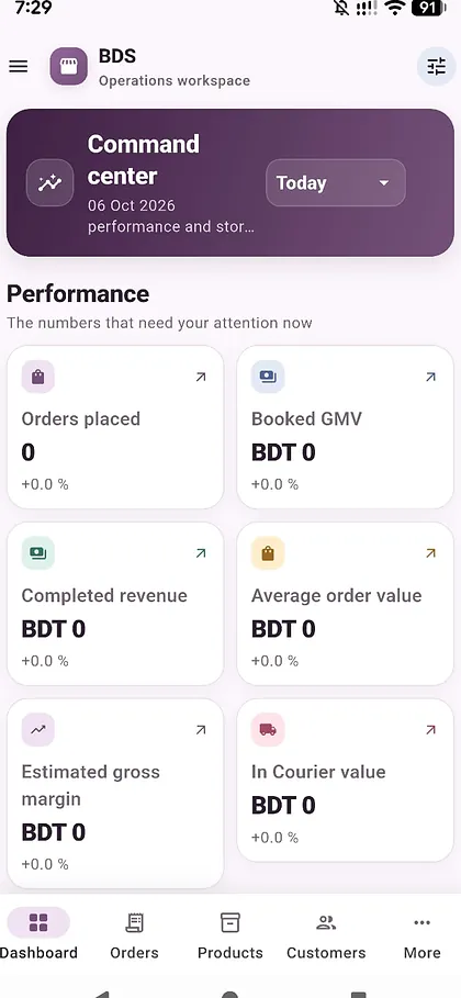 Flutter Android admin Command Center